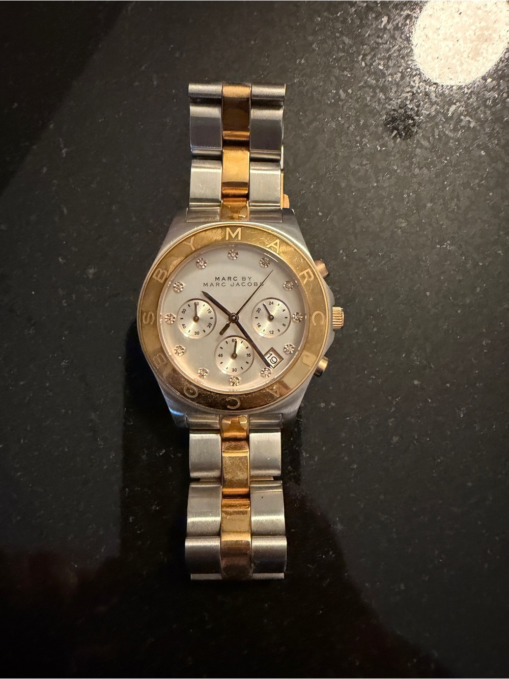 Marc by Marc Jacobs Two-Tone Rose Gold and Silver Chronograph Watch